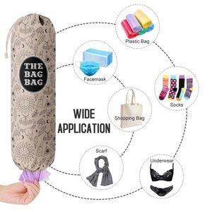 THE BAG BAG Reusable Drawstring Storage Dispenser - Beige Floral